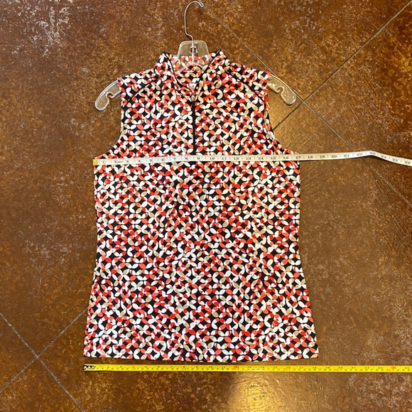 TAIL White Label Sleeveless 1/4 Zip Top Orange/Black pattern - Picture 4 of 11